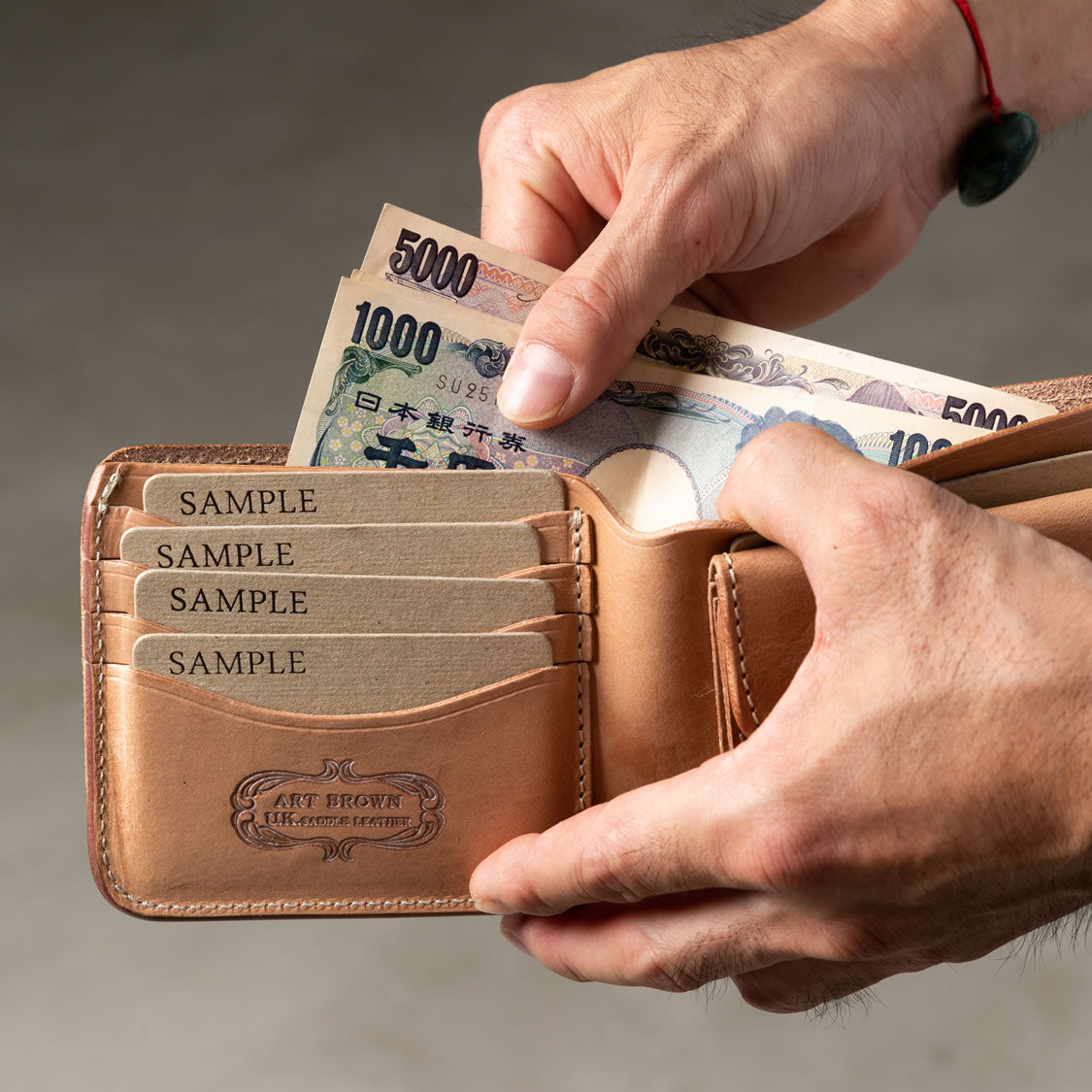 二つ折り財布 U.K.サドルレザー