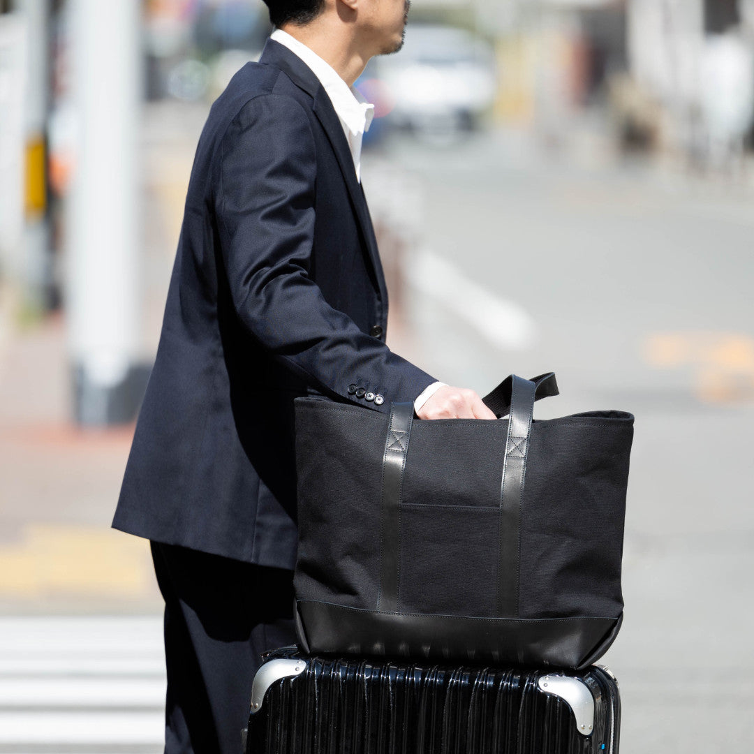 帆布&レザートートバッグL キャンバス 本革