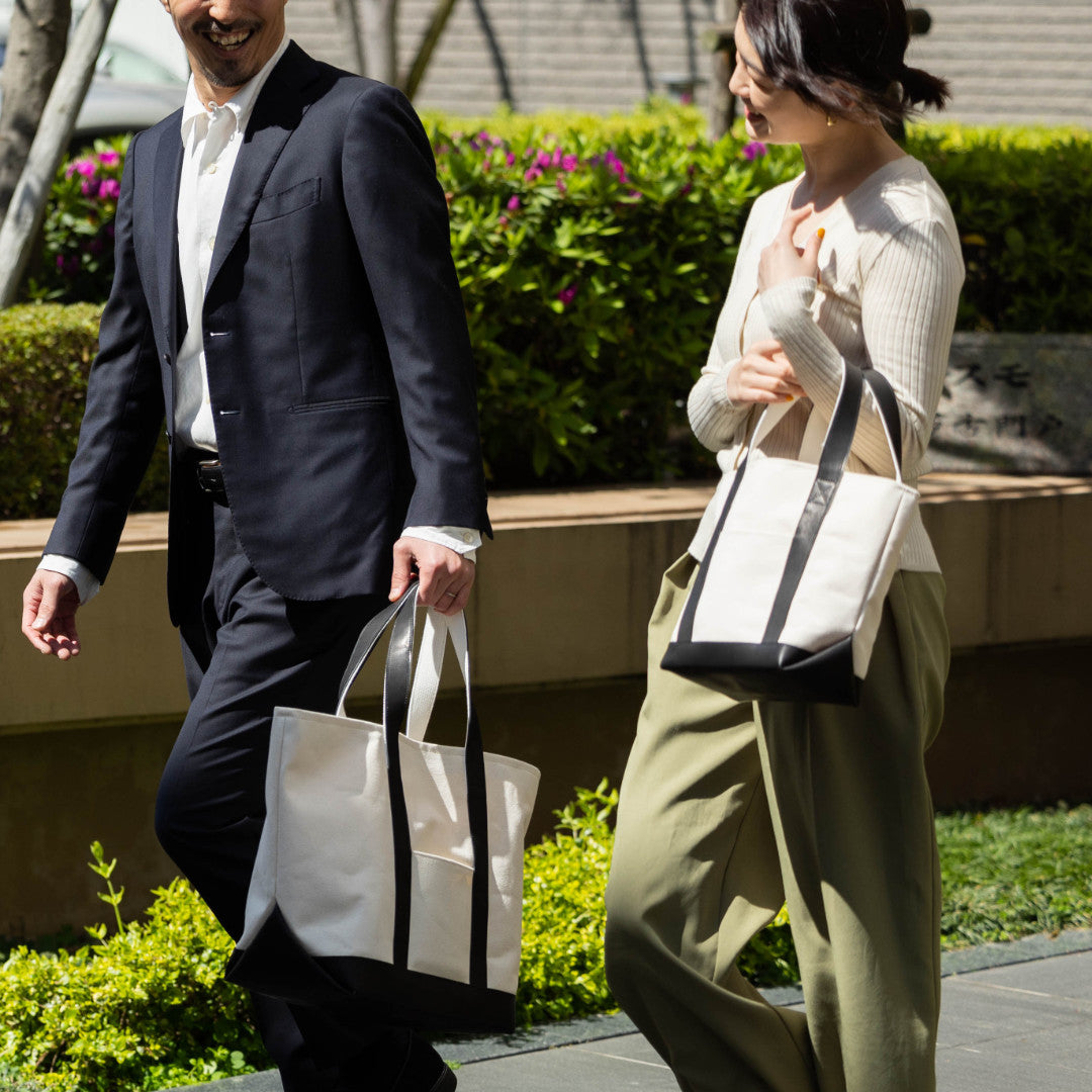帆布&レザートートバッグL キャンバス 本革