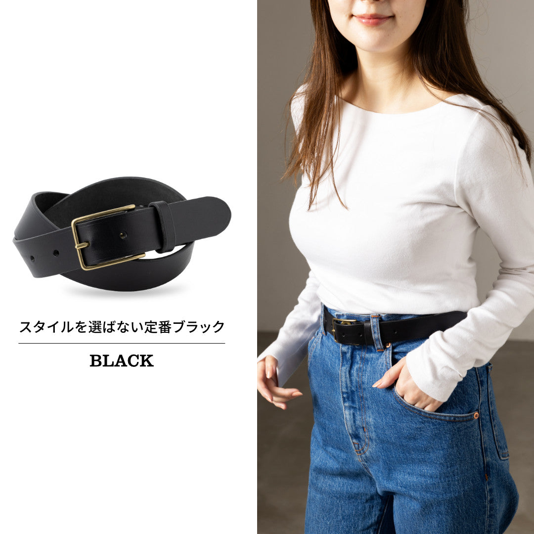 30mm プレーンベルト 本革 日本製 ブッテーロ GGB30162AB