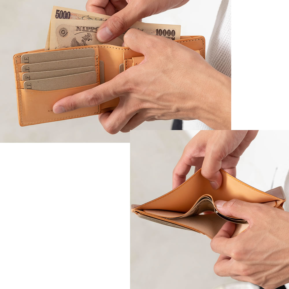 二つ折り財布 イタリアンレザー リスシオ