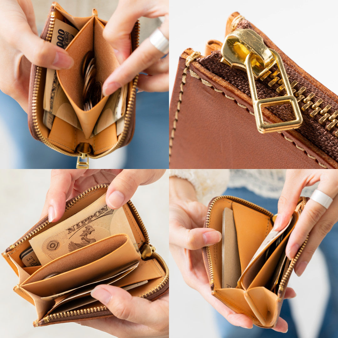 ミニ財布 L字ファスナー 名入れ LGW00010AB