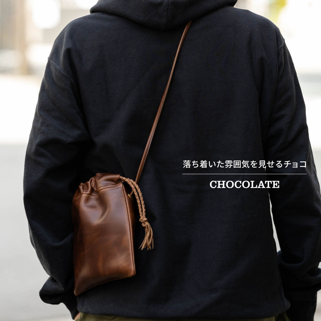 巾着バック 本革 日本製 クロムエクセル VGC00066AB