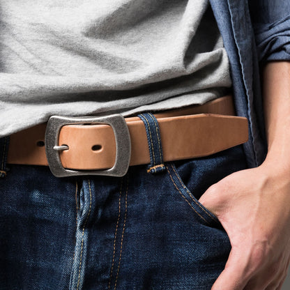 ベルト 40mm幅ギャリソンベルト シルバー U.K.サドルレザー EDB40014AB