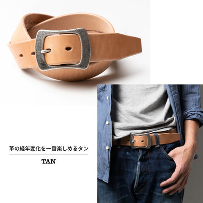 ベルト 40mm幅ギャリソンベルト シルバー U.K.サドルレザー EDB40014AB