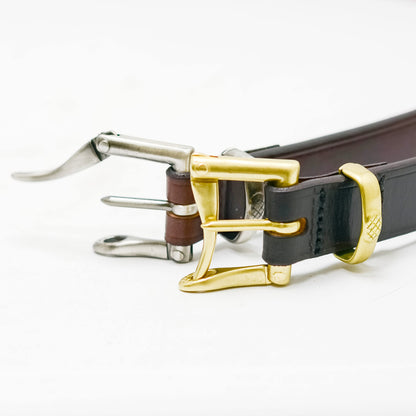 ベルト 33mm幅ファイヤーマンベルト ゴールド  U.K.サドルレザー EGB33002AB