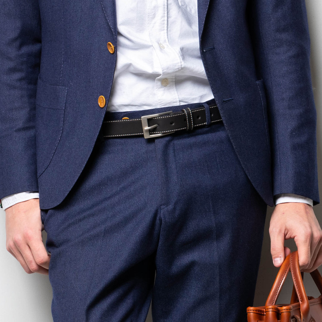 ベルト 30mm幅ナローベルト オイルドレザー ODB30001AB