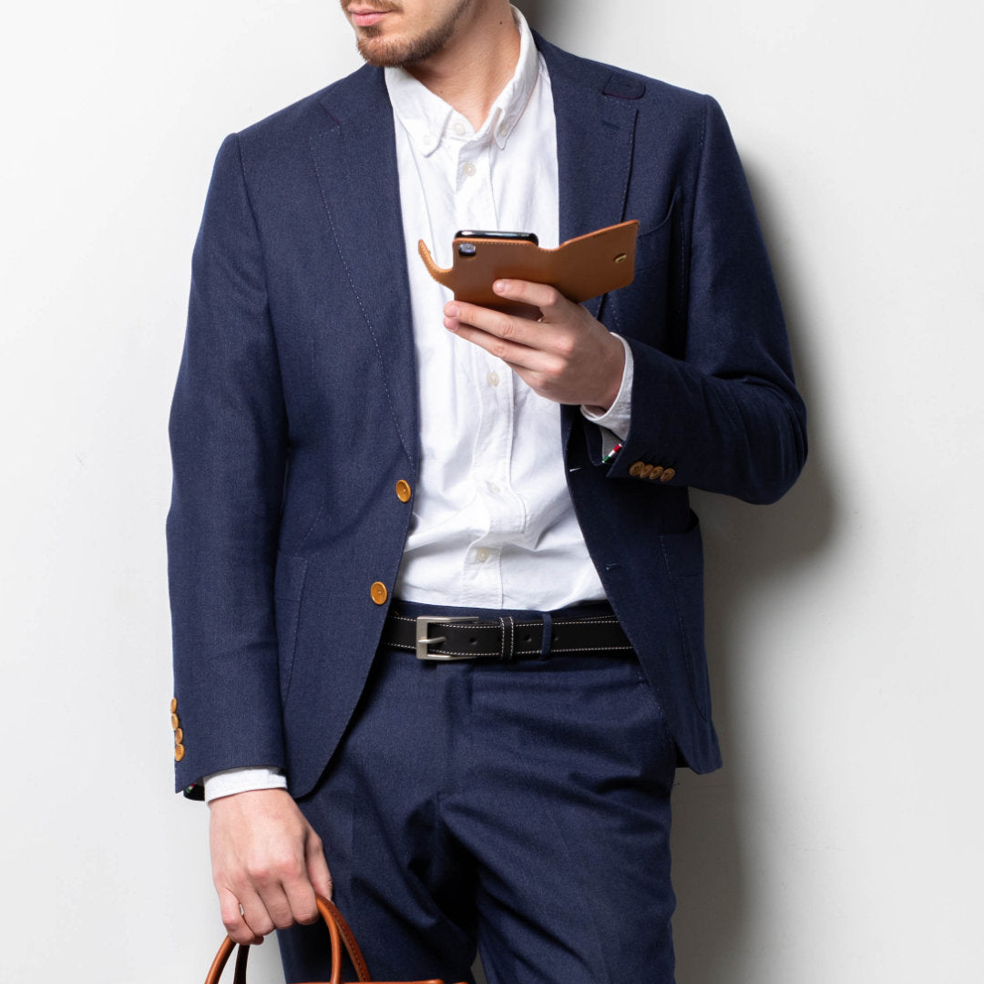 ベルト 30mm幅ナローベルト オイルドレザー ODB30001AB