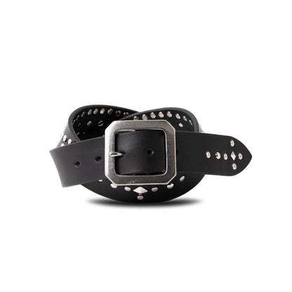 ベルト 40mm幅スタッズベルト オイルドレザー ODB40034AB