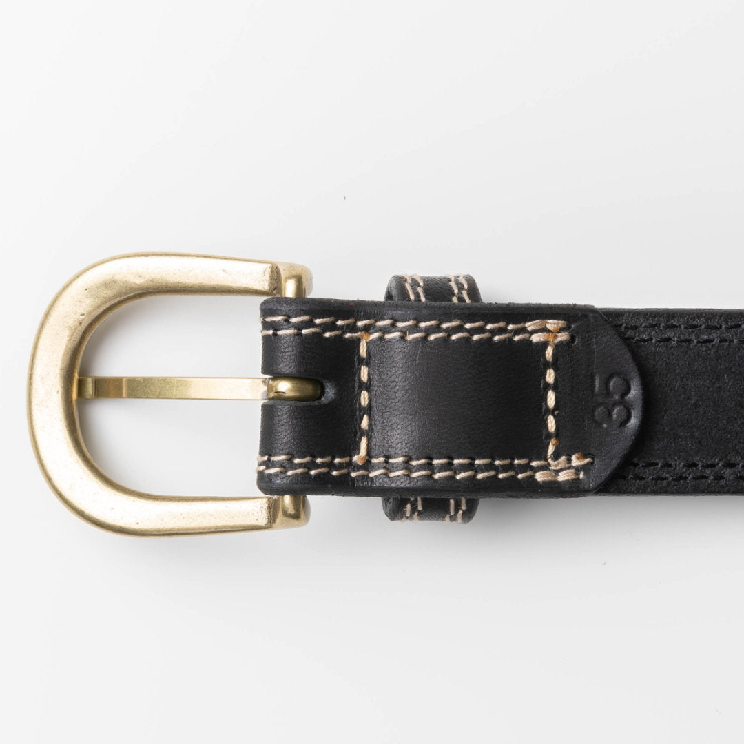 ベルト 30mm幅ダブルステッチベルト オイルドレザー OGB30027AB