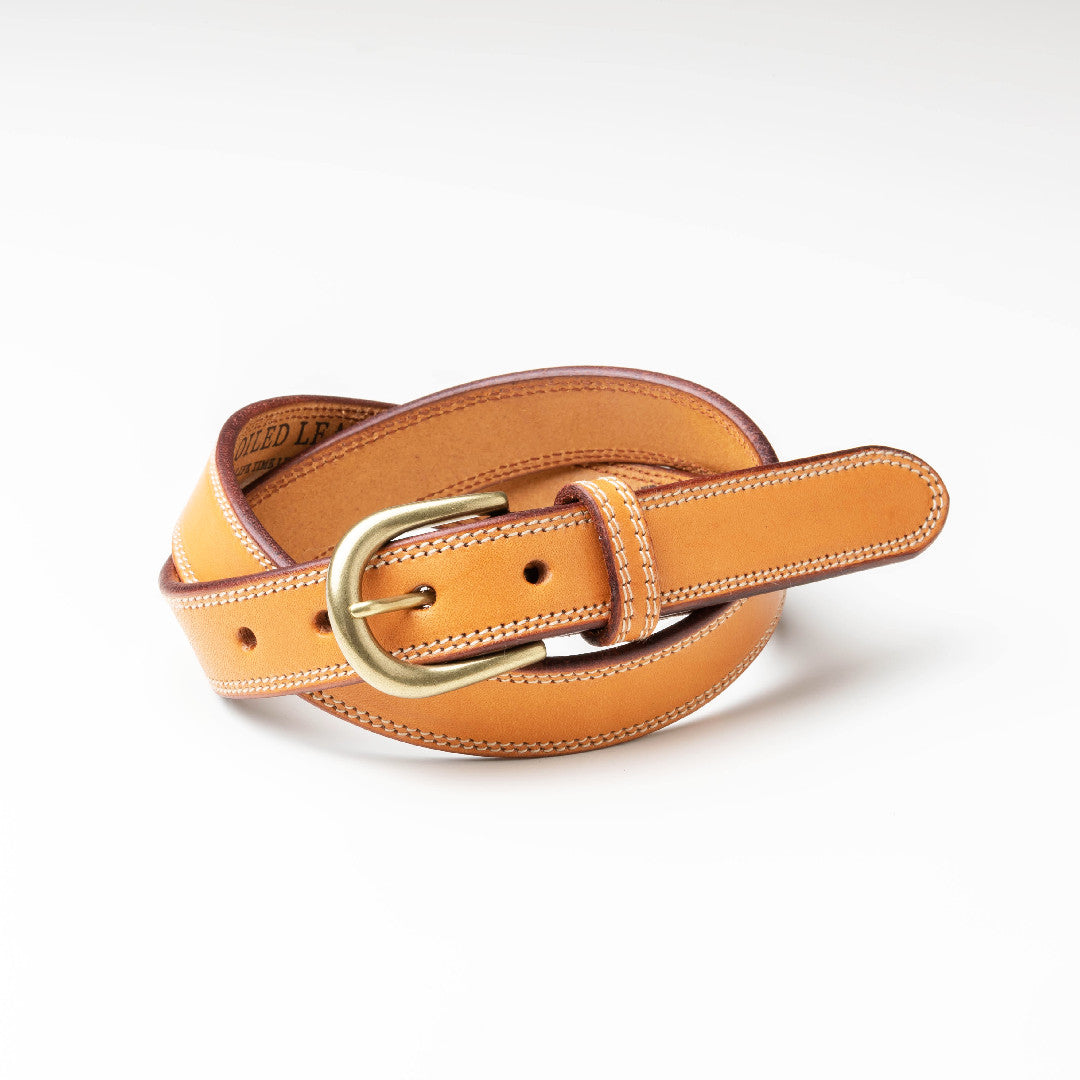 ベルト 30mm幅ダブルステッチベルト オイルドレザー OGB30027AB