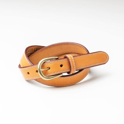 ベルト 30mm幅ダブルステッチベルト オイルドレザー OGB30027AB