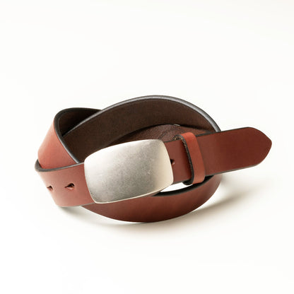 ベルト 40mm幅板バックルベルト オイルドレザー ODB35035AB