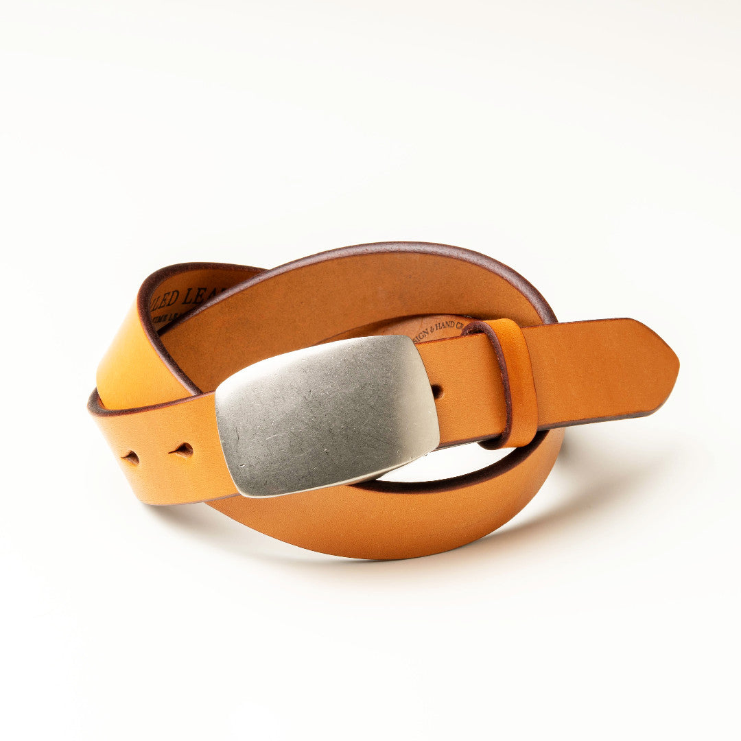 ベルト 40mm幅板バックルベルト オイルドレザー ODB35035AB