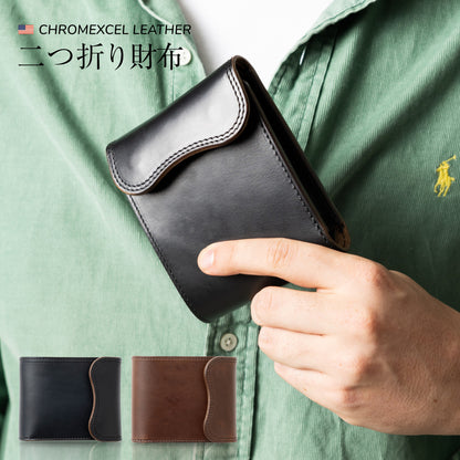 二つ折り財布 本革 クロムエクセル 蓋つき VGW00141AB