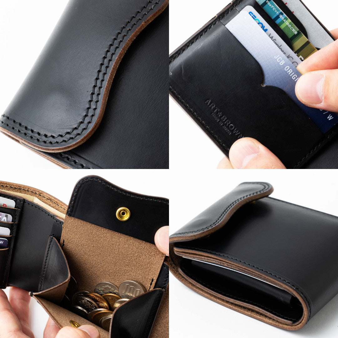 二つ折り財布 本革 クロムエクセル 蓋つき VGW00141AB