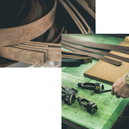 ベルト 40mm幅ハーネスベルト オイルドレザー OGB40036AB