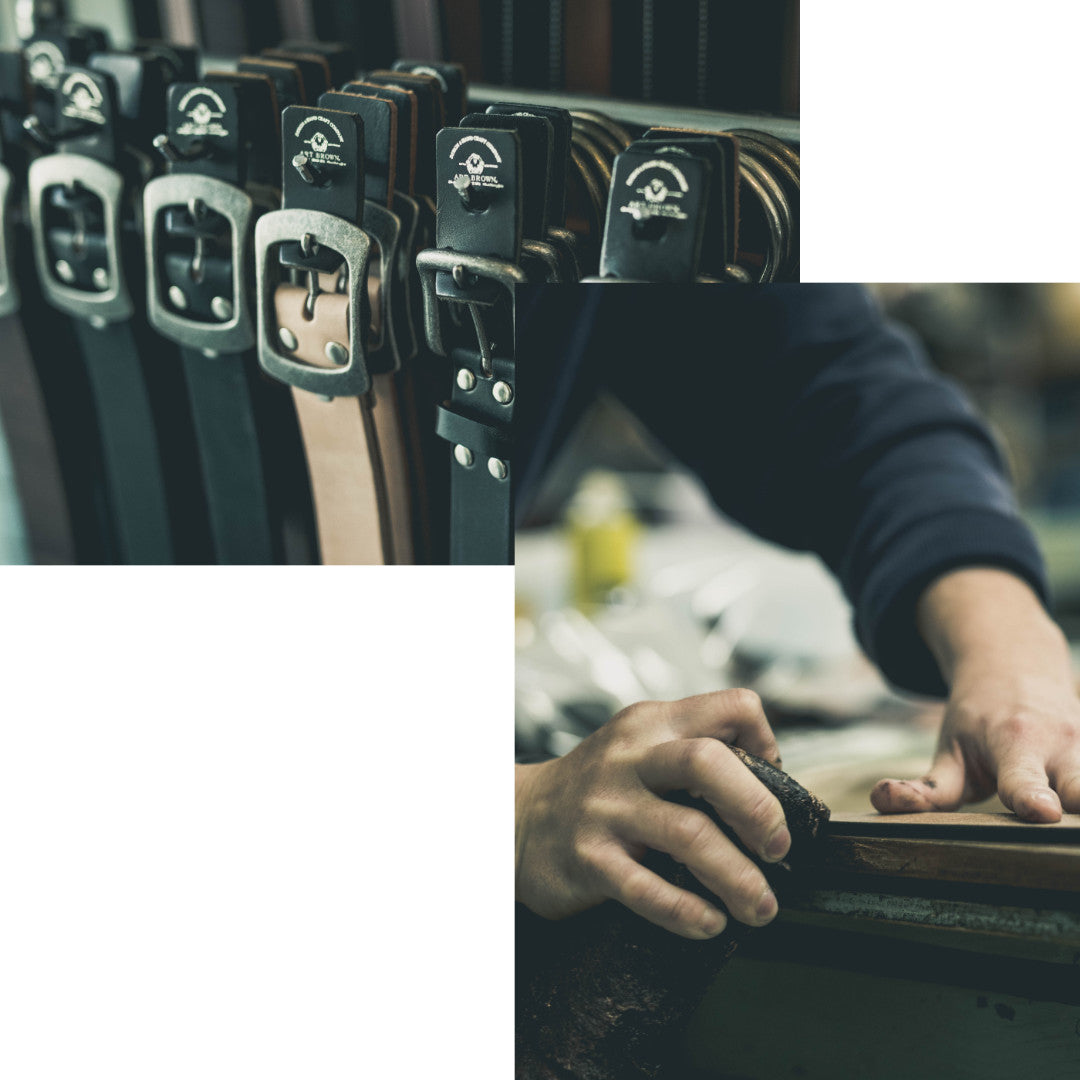 ベルト 40mm幅板バックルベルト オイルドレザー ODB35035AB